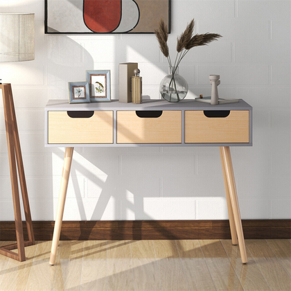 3 Drawers Dressing Table Vanity Makeup Desk Table Dresser Office Computer Desks