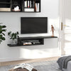 Wall Mount TV Stand Entertainment Center W/ LED Lights, Storage & Cable Holes