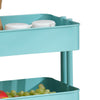 3 Tier Slim Kitchen Storage Trolley Cart Rack Tray Shelf Rolling Wheel W/ Handle
