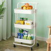3-Tier Home Trolley Kitchen Storage Utility Cart 4 Wheels Rolling Unit 200lbs UK