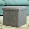 Grey Folding Storage Ottoman Pouffe Makeup Seat Foot Stool Storage Box FootStool