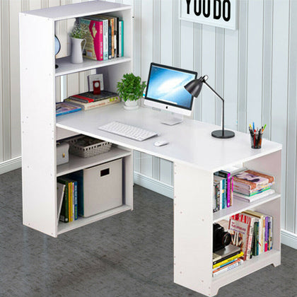 Computer Desk Corner PC Laptop Table Home Office Workstation Drawer Bookcase UK
