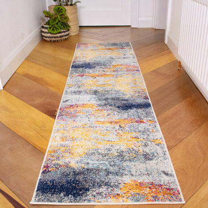 Modern Colourful Hall Runner Abstract Living Room Rugs Multi Carpet Runner Rug