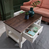 Wooden Coffee Table with 4 Storage Drawers