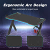 Extra Wide Black Carbon Effect Gaming Computer Desk Table with Holder Hook X Leg
