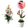 Outdoor Artificial Lily Tree Faux Flower Garden Indoor Plant Office With Pot