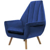 Upholstered Wing High Back Accent Chair Armchair Lounge Sofa Velvet Fabric Blue