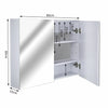 Wall Cabinet Mirror Bathroom Modern Shelf Storage Double Door MDF