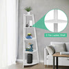 White 5 Tier Corner Bookshelf Display Shelving Storage Home Office Plant Stand