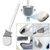 Silicone Toilet Brush with Toilet Brush Holder Set Wall-Mounted Cleaning Brush