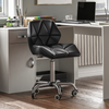 Computer Office Chair Cushioned Home Swivel Leather Chrome Small Adjustable Desk