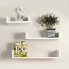 3 U Shaped Floating Wooden Shelves Wall Mounting Shelf Storage Display Book Unit