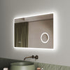 LED Bathroom Mirror With Shaver Socket Magnifying Clock Demister Infrared Sensor