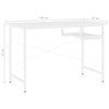 White Small Writing Table Metal PC Computer Desk Workstation Space Saving Office