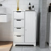 Mondeer White Bathroom Storage Cabinet with 4 Drawer 1 Door Adjustable Partition
