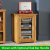 London Oak Hi-Fi Media Unit - Glass 1 Door Glazed Stereo Stand Cabinet - UK42