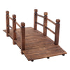 Small Wooden Garden Bridge Rustic Outdoor Arch Walkway Beam Courtyards Landscape