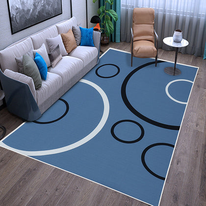Modern Grey Blue Rugs Mat Large Small Living Area Soft Thick Hallway Runner