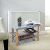 3 Tier Bamboo Bench Hallway Shoe Rack Storage Organiser Holder, Grey