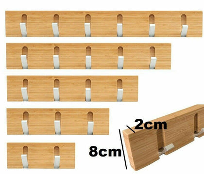 Door Wall Mounted Coat Hanging Hooks Clothes Bags Storage Hanger Wooden Metal