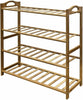 4 Tier Natural Wooden Bamboo Shoe Rack Organiser Stand Unit Storage Shelf