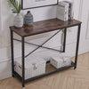 Slim Console Table Industrial Wood Living Room Hallway Side Table with Shelf