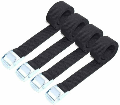 4 Pcs Ratchet Tie Down Straps, 3m x 25mm 250kg Heavy Duty Lashing Straps, Adjust