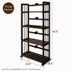 Furinno FNCL-33002-C1 Pine Solid Wood 4-Tier Bookshelf, Espresso