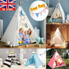 Large Canvas Kids Teepee White Tent Childs Wigwam Indoor Outdoor Play House Gift