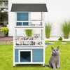 3-Tier Wooden Cat House Dog Puppy Pet Wooden Garden Den Shelter Outdoor Indoor
