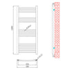 Bathroom Heated Towel Rail Radiator Chrome Straight / Curved / Square Shape