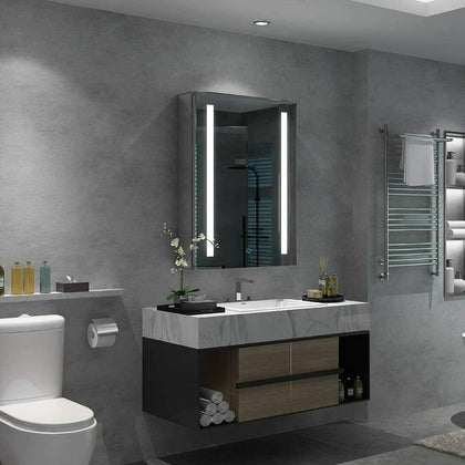 Bathroom Cabinet with Mirror Led Lighted Shaver Socket Wall Hung Demister Pad