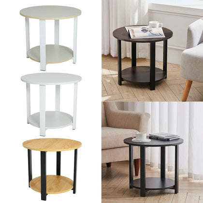 2 Tiers Coffee Table Sofa Side End Modern Tea Desk Storage Shelf for Living Room