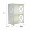 2Tier White Side End Table Nightstand Furniture Living Room Bedroom Storage Unit