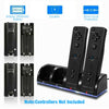 4x Rechargeable Battery Pack + Controller Charger Dock Station for Nintendo Wii