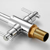 Modern Kitchen Sink Mixer Taps Dual Lever Right Angle Bend Bridge Faucets //