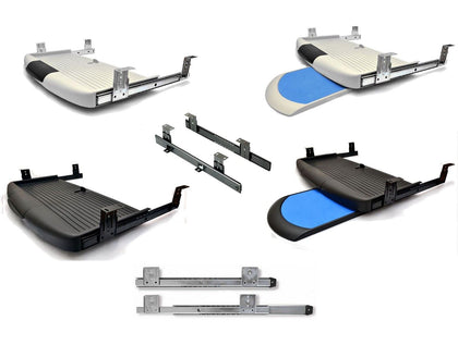 Under desk computer keyboard tray mouse tray, shelf, sliding drawer complete kit