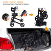 Folding Rollator Walker Aluminium Walking Mobility Aid Lightweight With 4 Wheels