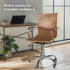 Ex Display Desk Chair, Tan Faux Leather Adjustable Height, Swivel Home Office