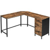 Large Computer Desk Corner Laptop Pc Office Industrial Table Drawer Cupboard