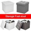 Folding Ottoman Storage Box Pouffe Seat Stool Home Chair Footstool Storage-Bench