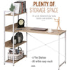 Oak Modern Computer Desk Home Office White Writing Table PC Laptop Storage Shelf