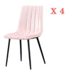 4X Dining Chairs Set Velvet Padded Seat Metal Legs Kitchen Chair Home Pink UK