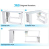 White L-Shaped Corner Computer Desk Workstation PC Laptop Table with Bookshelves