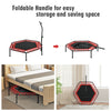 Folding Fitness Trampoline Adults Kids Exercise Bouncer W/ Adjustable Handrail