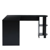 CLIPOP Black L Shaped Computer Desk Corner PC Table Workstation Office Shelf