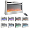 36 40 50 60" Electric Fireplace 12 Color LED Insert/Wall Mounted Heater Timer UK