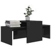 Coffee Table Set Chipboard Accent Side End Couch Table High Gloss Black