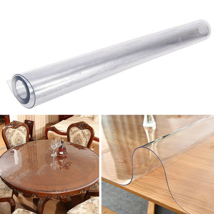 Heavy Duty Glass Clear PVC Vinyl Table Cover Wipe Clean Tablecloth Protector NEW