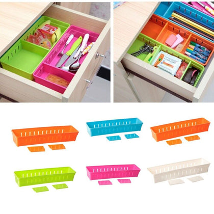 Drawer Dividers Desk Organiser Adjustable Storage Boxes Stationary Tidy Tray UK